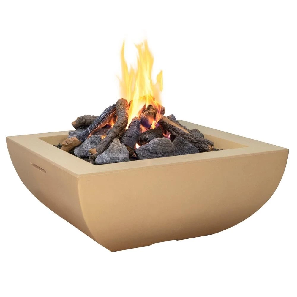 American Fyre Designs Bordeaux 36-Inch Square Concrete Gas Fire Bowl 2 American Fyre Designs Bordeaux 36-Inch Square Concrete Gas Fire Bowl - Image 2