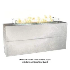 American Fyre Designs Milan 72-Inch Tall Linear Gas Fire Pit Table -Top Tier Shop american fyre designs milan 72 inch tall linear gas fire pit table white aspen propane manual ignition system 215 wa 11 m8pc 28864912982110