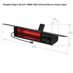 Dimplex Plug-in 36-Inch 1500W 120V Infrared Electric Heater (DIRP15A10GR) -Top Tier Shop dimplex plug in 36 inch 1500w 120v infrared electric heater dirp15a10gr dirp15a10gr 781052139183 28986330710110