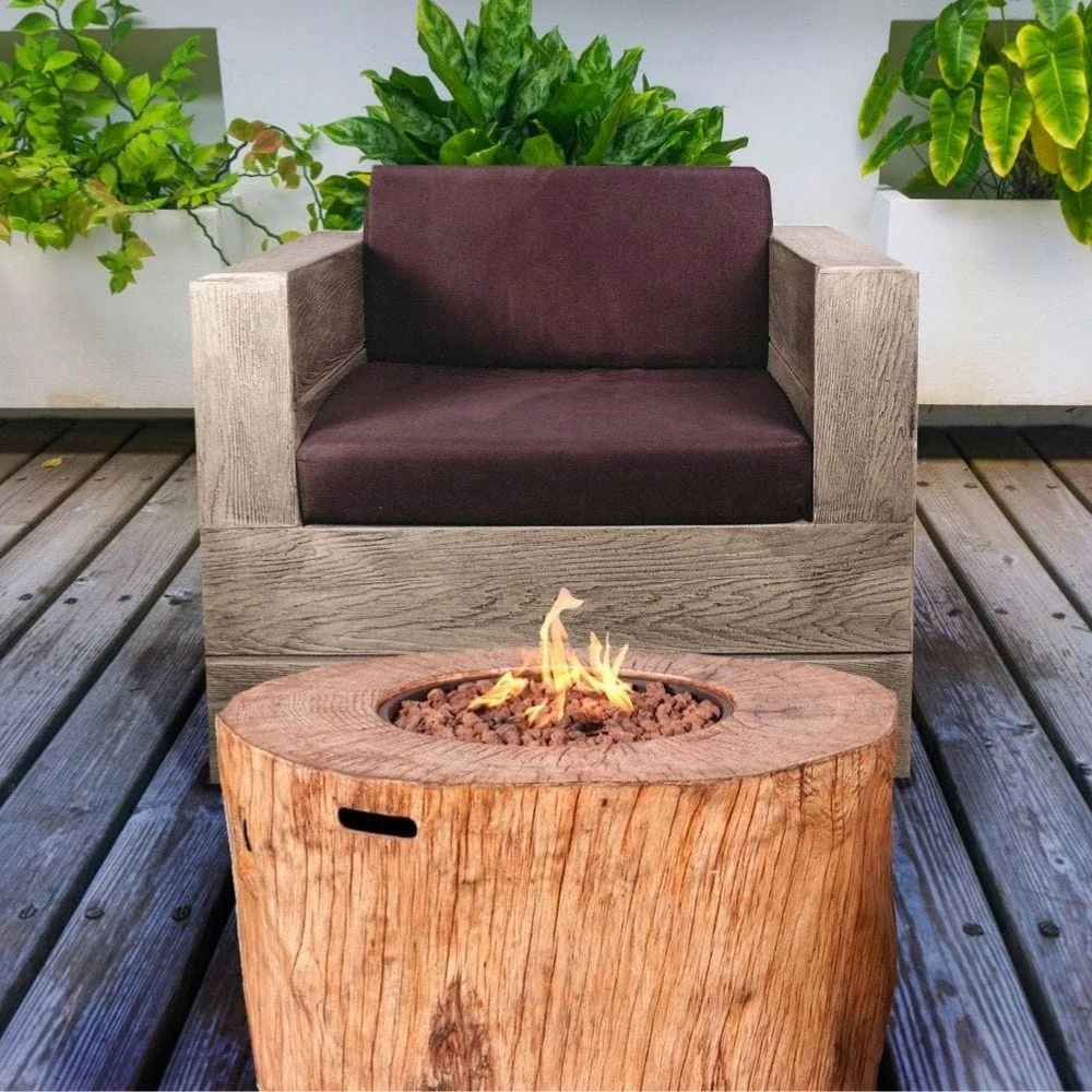 Direct Wicker 40-Inch Round Tree Stump LP Fire Pit Table (PAG-2180) 5 Direct Wicker 40-Inch Round Tree Stump LP Fire Pit Table (PAG-2180) - Image 5