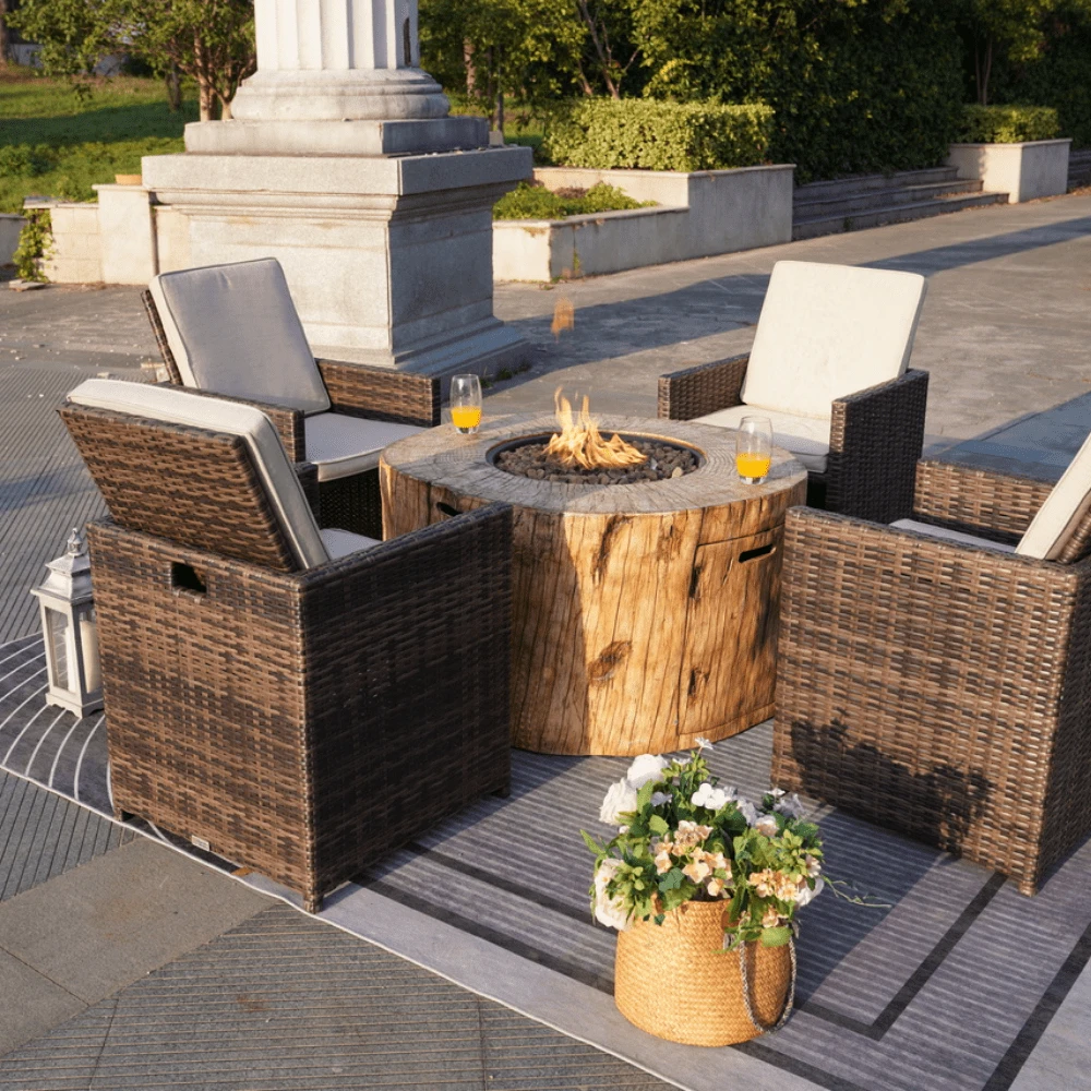 Direct Wicker 40-Inch Round Tree Stump LP Fire Pit Table (PAG-2180) 2 Direct Wicker 40-Inch Round Tree Stump LP Fire Pit Table (PAG-2180) - Image 2