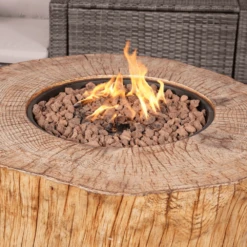 Direct Wicker 40-Inch Round Tree Stump LP Fire Pit Table (PAG-2180) 17 Direct Wicker 40-Inch Round Tree Stump LP Fire Pit Table (PAG-2180) -Top Tier Shop direct wicker round stainless steel firepit in grain pattern 28892893151326