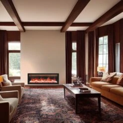 Dynasty Allegro 58-Inch To 82-Inch Flush Mount Smart Electric Fireplace -Top Tier Shop dynasty allegro 58 inch to 82 inch built in linear smart electric fireplace 30283780751454