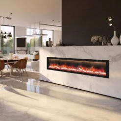 Dynasty Allegro 58-Inch To 82-Inch Flush Mount Smart Electric Fireplace -Top Tier Shop dynasty allegro 58 inch to 82 inch built in linear smart electric fireplace 30283780882526