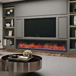 Dynasty Cascade 42-Inch To 82-Inch Built-in Linear Smart Electric Fireplace -Top Tier Shop dynasty cascade 42 inch to 82 inch built in linear smart electric fireplace 29855476121694