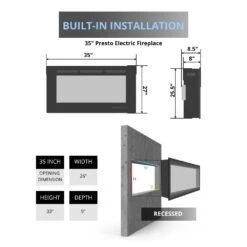 Dynasty Presto 8-Inch Deep Electric Fireplace Insert For Existing Fireplace Or New Build -Top Tier Shop dynasty presto 8 inch deep electric fireplace insert for existing fireplace or new build 29927616643166