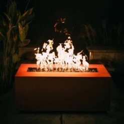 Top Tier Shop -Top Tier Shop fire pit art linear 36 inch handcrafted carbon steel gas fire pit 28853226045534