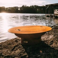 Fire Pit Art Magnum 54-Inch Handcrafted Carbon Steel Gas Fire Pit -Top Tier Shop fire pit art magnum 54 inch handcrafted carbon steel gas fire pit natural gas match lit with lid magnum lid fpa mls120 ng 614405515689 28853342470238