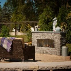 Firegear Kalea Bay Outdoor Linear Vent Free Gas Fireplace With LED Lights -Top Tier Shop firegear firegear kalea bay free standing outdoor linear gas fireplace with led lights 28355679879262