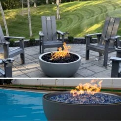 HPC 35-Inch Aluminum Gas Fire Bowl With Hi/Lo Smart Ignition And Standard Burner -Top Tier Shop hpc 35 inch aluminum gas fire bowl with hi lo smart ignition and standard burner 30355571933278