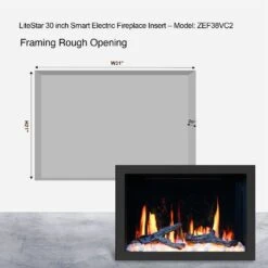 Litedeer Homes LiteStar Smart Built-In Electric Fireplace Insert With Real Flame Effect -Top Tier Shop litedeer homes litestar smart built in electric fireplace insert 29355707138142