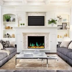 Litedeer Homes LiteStar Smart Built-In Electric Fireplace Insert With Real Flame Effect -Top Tier Shop litedeer homes litestar smart built in electric fireplace insert 29361402380382