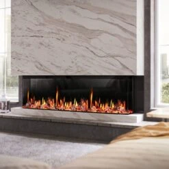 Litedeer Homes WarmCastle 3-Sided Smart Electric Fireplace - Real Flame Effect -Top Tier Shop litedeer homes warmcastle 3 sided electric fireplace pre order 29927419248734