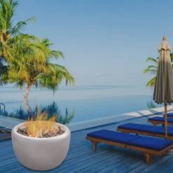 Modern Blaze 27-Inch Round Concrete Fire Bowl -Top Tier Shop modern blaze 27 inch round concrete fire bowl 29502868160606