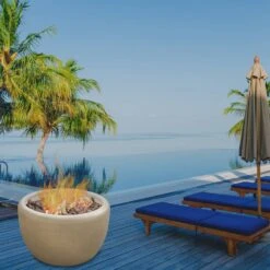 Modern Blaze 27-Inch Round Concrete Fire Bowl -Top Tier Shop modern blaze 27 inch round concrete fire bowl 29502868488286