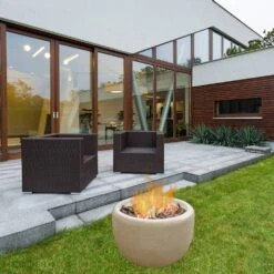 Modern Blaze 27-Inch Round Concrete Fire Bowl -Top Tier Shop modern blaze 27 inch round concrete fire bowl 29502868717662