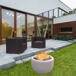 Modern Blaze 27-Inch Round Concrete Fire Bowl -Top Tier Shop modern blaze 27 inch round concrete fire bowl 29502868750430