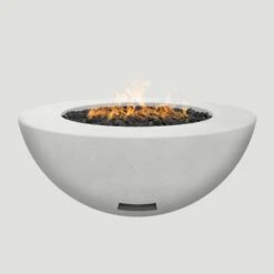 Modern Blaze 48-Inch Round Concrete Gas Fire Bowl With Match Lit Ignition