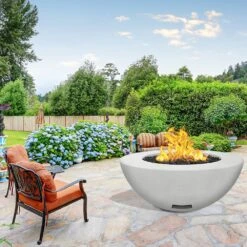 Modern Blaze 48-Inch Round Concrete Gas Fire Bowl With Match Lit Ignition -Top Tier Shop modern blaze 48 inch round concrete gas fire bowl with match lit ignition 29282703605854