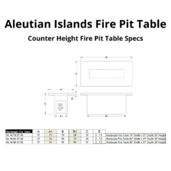 Modern Blaze Aleutian Islands Rectangular Concrete Counter Height Fire Pit Table -Top Tier Shop modern blaze aleutian islands rectangular concrete counter height fire pit table 28991658033246
