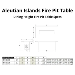 Modern Blaze Aleutian Islands Rectangular Concrete Dining Height Fire Pit Table -Top Tier Shop modern blaze aleutian islands rectangular concrete dining height fire pit table 28991753355358