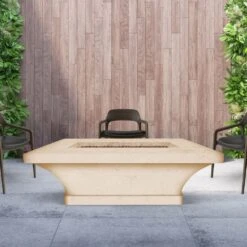 Modern Blaze Mt. Shasta 70-Inch Linear Concrete Dining Height Gas Fire Pit Table -Top Tier Shop modern blaze mt shasta 70 inch linear concrete dining height fire pit table 29461179760734