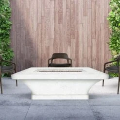 Modern Blaze Mt. Shasta 70-Inch Linear Concrete Dining Height Gas Fire Pit Table -Top Tier Shop modern blaze mt shasta 70 inch linear concrete dining height fire pit table 29461180153950