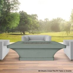 Modern Blaze Mt. Shasta 70-Inch Linear Concrete Dining Height Gas Fire Pit Table -Top Tier Shop modern blaze mt shasta 70 inch linear concrete dining height gas fire pit table 29702494519390