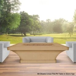 Modern Blaze Mt. Shasta 70-Inch Linear Concrete Dining Height Gas Fire Pit Table -Top Tier Shop modern blaze mt shasta 70 inch linear concrete dining height gas fire pit table 29702494715998