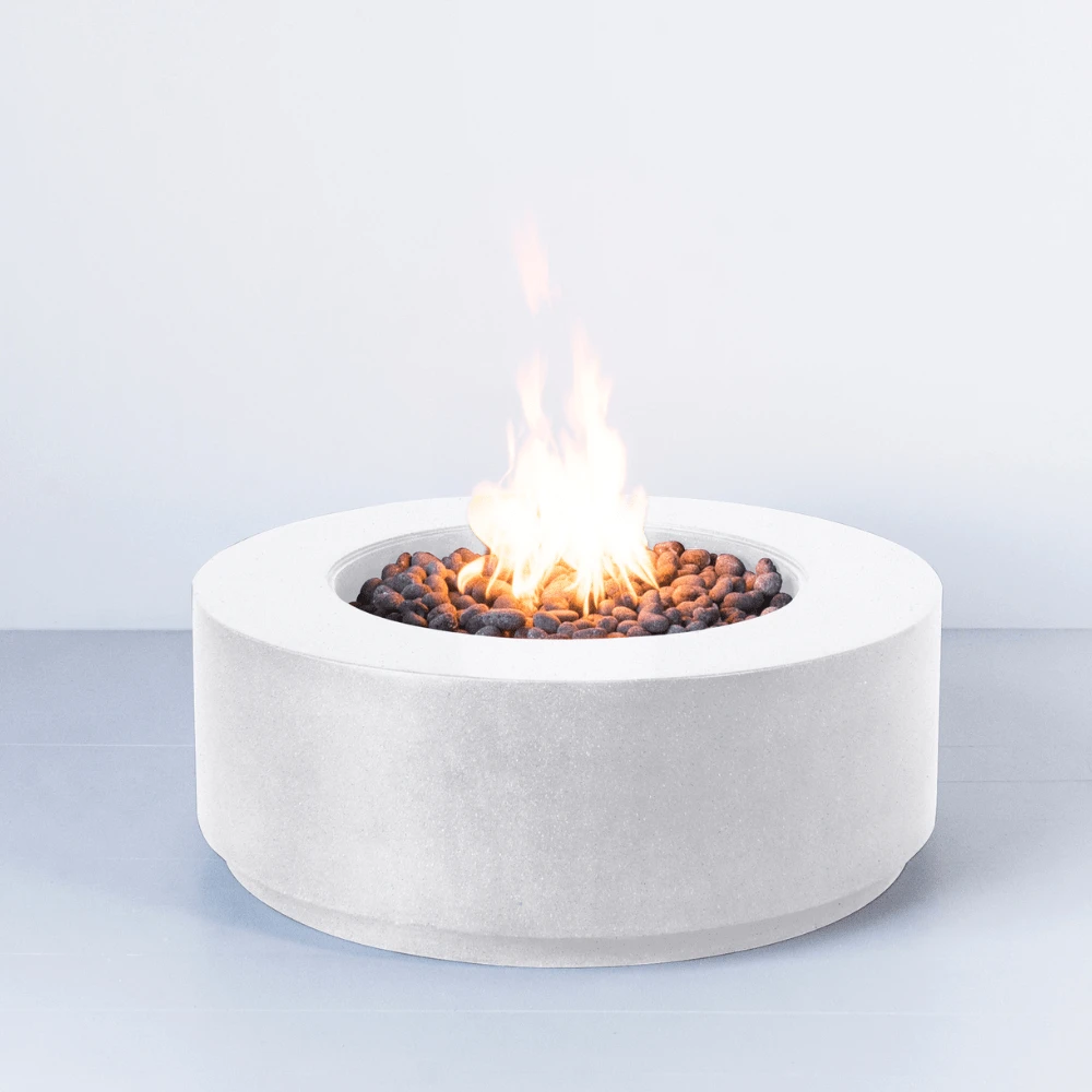 Modern Blaze Oblica Round Concrete Fire Pit Table 1 Modern Blaze Oblica Round Concrete Fire Pit Table