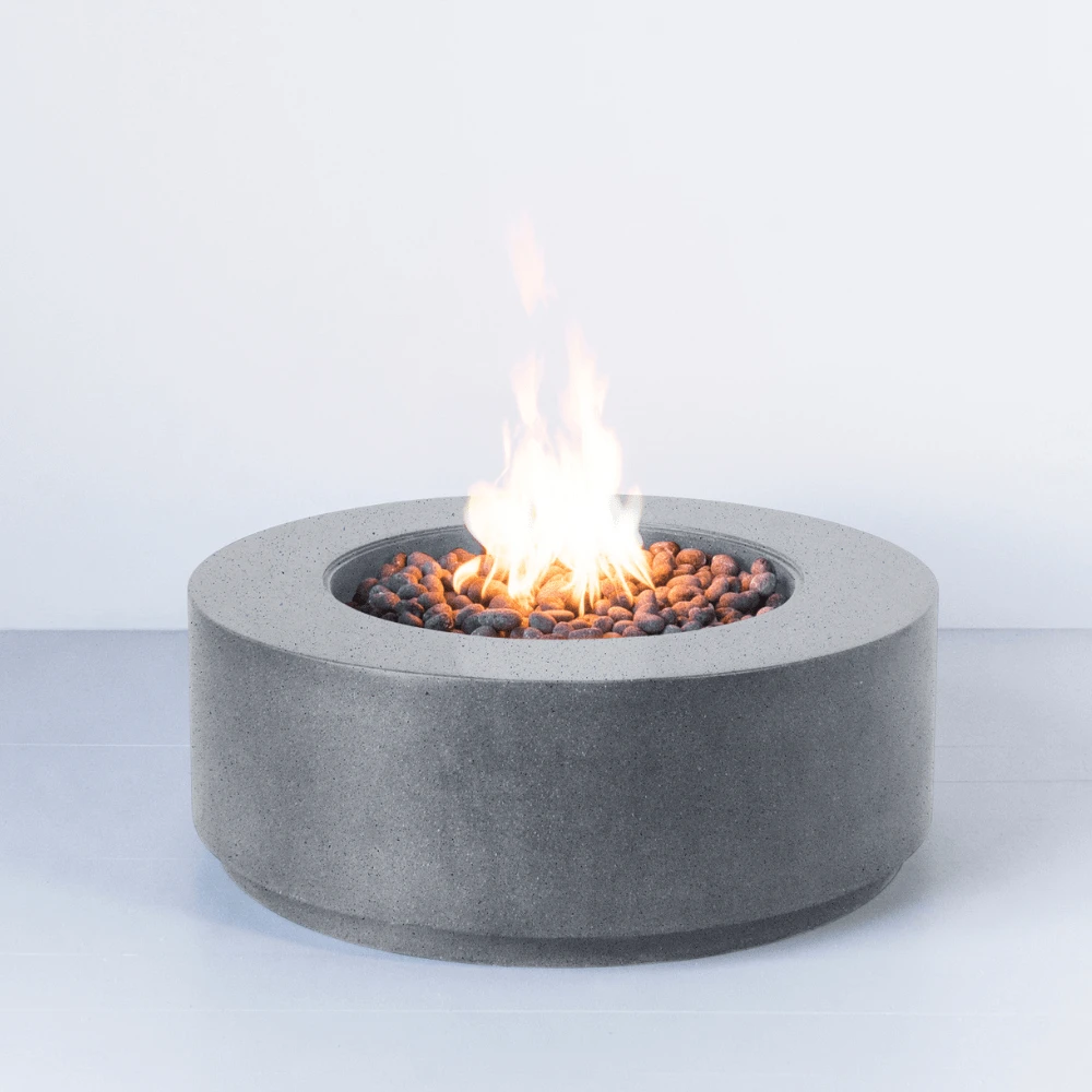 Modern Blaze Oblica Round Concrete Fire Pit Table 8 Modern Blaze Oblica Round Concrete Fire Pit Table - Image 8