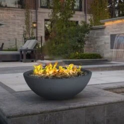 Modern Blaze Smooth Concrete Gas Fire Bowl - 27-Inch To 76-Inch Sizes -Top Tier Shop modern blaze round concrete gas fire bowl 27 inch to 76 inch sizes 29705733636190