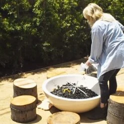 Modern Blaze Smooth Concrete Gas Fire Bowl - 27-Inch To 76-Inch Sizes -Top Tier Shop modern blaze smooth concrete gas fire bowl 27 inch to 76 inch sizes 29924574789726