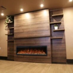 Modern Flames Allwood Fireplace Wall System For Spectrum Slimline Electric Fireplace -Top Tier Shop modern flames allwood fireplace wall system with electric fireplace package weathered walnut afws ww 29024645349470