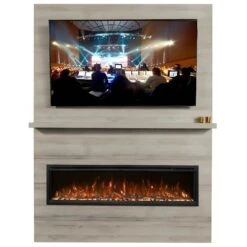 Modern Flames Allwood Fireplace Wall System For Spectrum Slimline Electric Fireplace -Top Tier Shop modern flames allwood fireplace wall system with spectrum slimline electric fireplace 29791024054366