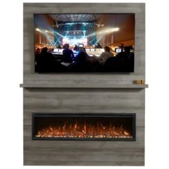 Modern Flames Allwood Fireplace Wall System For Spectrum Slimline Electric Fireplace -Top Tier Shop modern flames allwood fireplace wall system with spectrum slimline electric fireplace 29791024087134
