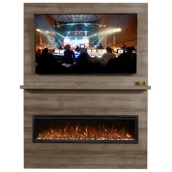 Modern Flames Allwood Fireplace Wall System For Spectrum Slimline Electric Fireplace -Top Tier Shop modern flames allwood fireplace wall system with spectrum slimline electric fireplace 29791024152670