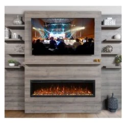 Modern Flames Allwood Fireplace Wall System For Spectrum Slimline Electric Fireplace -Top Tier Shop modern flames spectrum slimline allwood fireplace media wall system 28757609545822