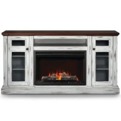 Napoleon Essential Series The Charlotte TV Stand With Electric Fireplace For 75-Inch TV (NEFP30-3820AW)