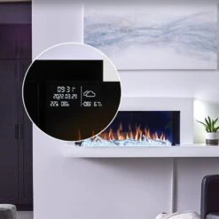 Napoleon Stylus Cara Elite 59-Inch Wall Mounted Smart Electric Fireplace (NEFP32-5019W-IOT) -Top Tier Shop napoleon stylus cara elite 59 inch wall mounted electric fireplace nefp32 5019w iot nefp32 5019w iot 29673978855518