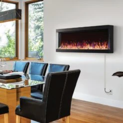 Napoleon Trivista Pictura 3-Sided Wall Mounted Electric Fireplace -Top Tier Shop napoleon trivista pictura 3 sided wall mounted electric fireplace 29316889083998