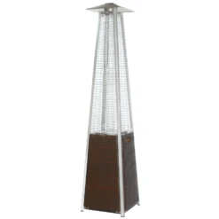 RADtec Tower Flame 89-Inch Tall Brown Wicker Propane Patio Heater (TF3-WK-DRK-BRN)