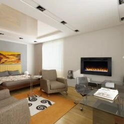 Simplifire Allusion Built-In/Wall-Mounted Electric Fireplace -Top Tier Shop simplifire allusion built in wall mounted electric fireplace 30423408115806