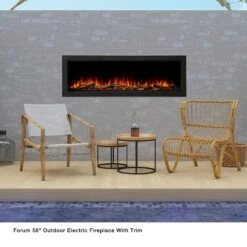 Simplifire Forum Built-In Outdoor Electric Fireplace With Trim Kit - No Heat -Top Tier Shop simplifire forum built in outdoor electric fireplace with trim kit no heat 29935063367774