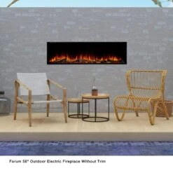 Simplifire Forum Built-In Outdoor Electric Fireplace With Trim Kit - No Heat -Top Tier Shop simplifire forum built in outdoor electric fireplace with trim kit no heat 29935063400542
