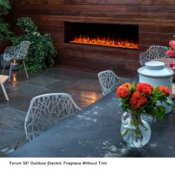 Simplifire Forum Built-In Outdoor Electric Fireplace With Trim Kit - No Heat -Top Tier Shop simplifire forum built in outdoor electric fireplace with trim kit no heat 29935063466078