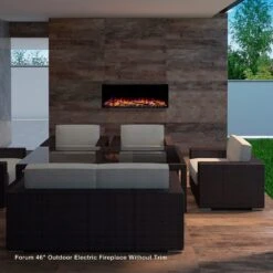 Simplifire Forum Built-In Outdoor Electric Fireplace With Trim Kit - No Heat -Top Tier Shop simplifire forum built in outdoor electric fireplace with trim kit no heat 29935063531614