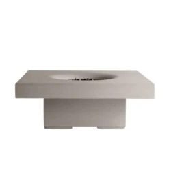 Solus Elevated Halo 48-Inch Square Ultra High-Performance Concrete Gas Fire Pit