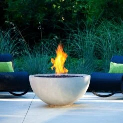 Solus Hemi 36-Inch Round Ultra High Performance Concrete Gas Fire Pit -Top Tier Shop solus hemi 36 inch round ultra high performance concrete gas fire pit 30537688285278