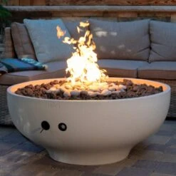 Solus Luna 42-Inch Round Ultra High-Performance Concrete Gas Fire Pit -Top Tier Shop solus luna 42 inch round ultra high performance concrete gas fire pit 30547497975902